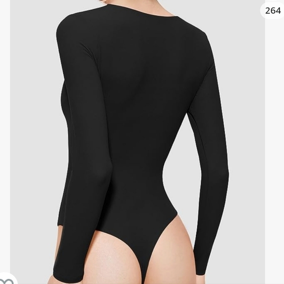 NWT set of 2 Pumiey long sleeve twist keyhole thong bodysuits - Picture 2 of 8